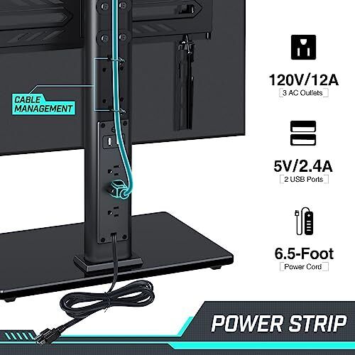 Greenstell TV Stand with Power Outlet, Universal TV Mount Stand for 27-55 inch T - Picture 2 of 7