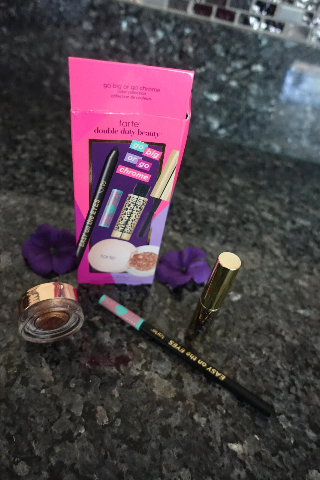 Tarte go big or go chrome color collection new in box eyeliner eyeshadow mascara