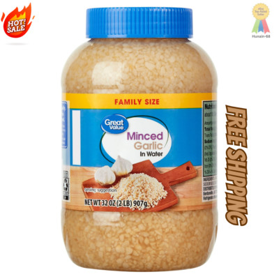 Great Value Family Size Minced Garlic in Water, 32 oz Jar