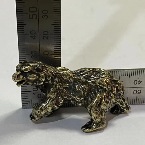 Massive Messing Bär Figur Statue Tierfiguren Spielzeug Haus Schreibtisch Deko* - Bild 3 von 6