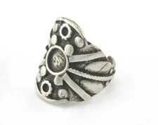 Adjustable Ring Bezel - Antique Silver Plated brass (17mm 6.5US inner size 3375