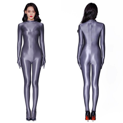 Costume da donna in raso lucido zentai festa unitard body tuta gatto - Foto 17 di 17