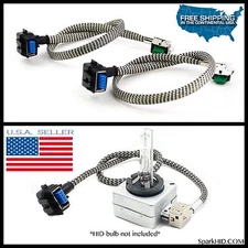 Universal Xenon Ballast to D1S D3S HID Light Bulb WIRE CABLE LEAD PLUG WIRING 2X