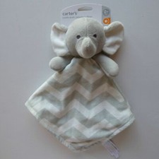 Carters Plush Gray CHEVRON ELEPHANT Security Blanket Lovey Baby Toy 67258