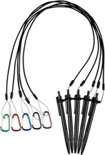 5 Sets 24" Pen Leash with Silicone Lanyard Holder, Neck Strap, Metal Carabiner