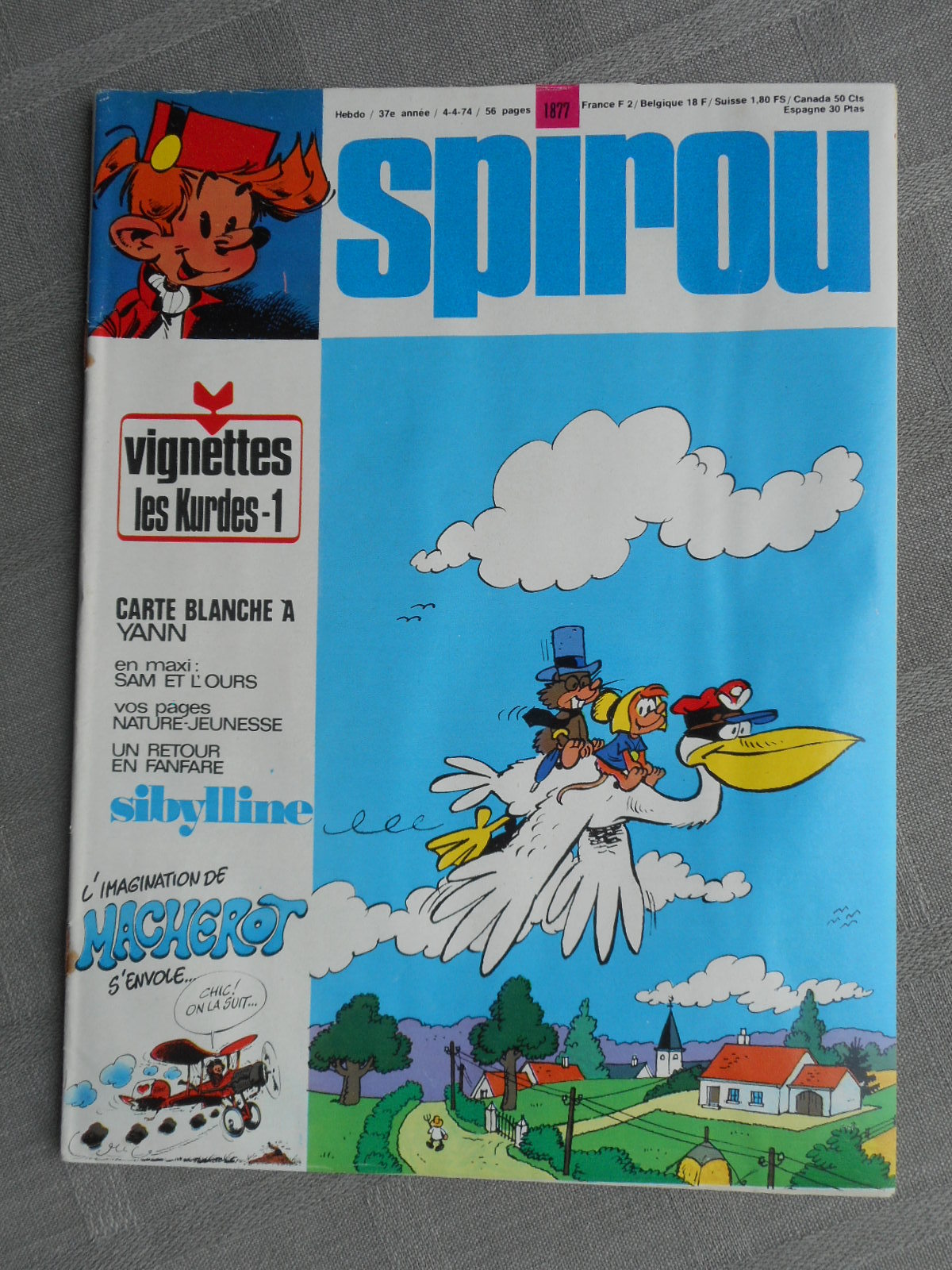 Spirou Weekly No. 1877 Good Condition With Supplement