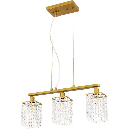 Crystal Chandelier Pendant Kitchen Island or Dining Room Ceiling 3 Light Fixture - Picture 5 of 12
