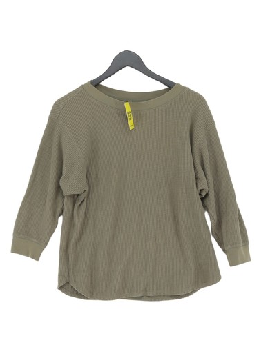 Uniqlo Damen Pullover M grün Baumwolle mit Polyester Pulli
