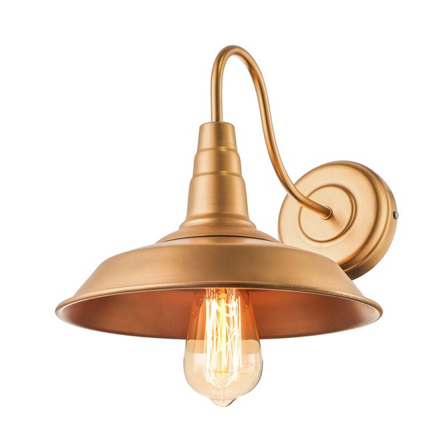 Vintage Industrial Gooseneck Outdoor Wall Sconces Retro Barn Gold