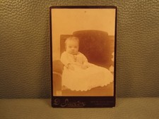 Victorian Antique Cabinet Card Photo of Young Baby Girl