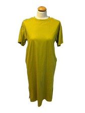 Uniqlo Long Green TShirt Dress Chartre XXS pockets a-line short sleeve Airism OS