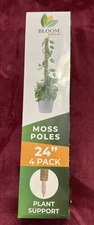 Bloom Crafters 24" Moss Poles 4-Pack Natural Coconut Fiber Plant Supports New