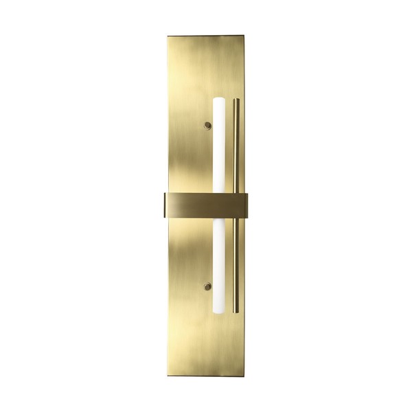 Wandleuchte Wandlampe Messing 80 Cm Hoch Art DéCo FüR S14D In Bronze Hell Eckig-image