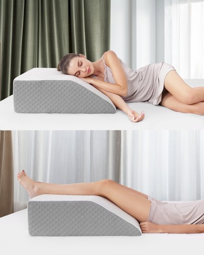 8" H Leg Elevation Pillows for After Surgery Swelling, Memory Foam Bed Wedge ...