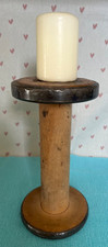 Vintage Bobbin/Spool. Industrial Mill History. Candlestick. Reel Wooden