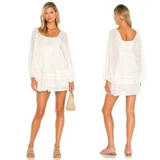 Free People Babydoll Dress Ari Mini Ivory Crochet Gauze Cottage Bohemian Boho S