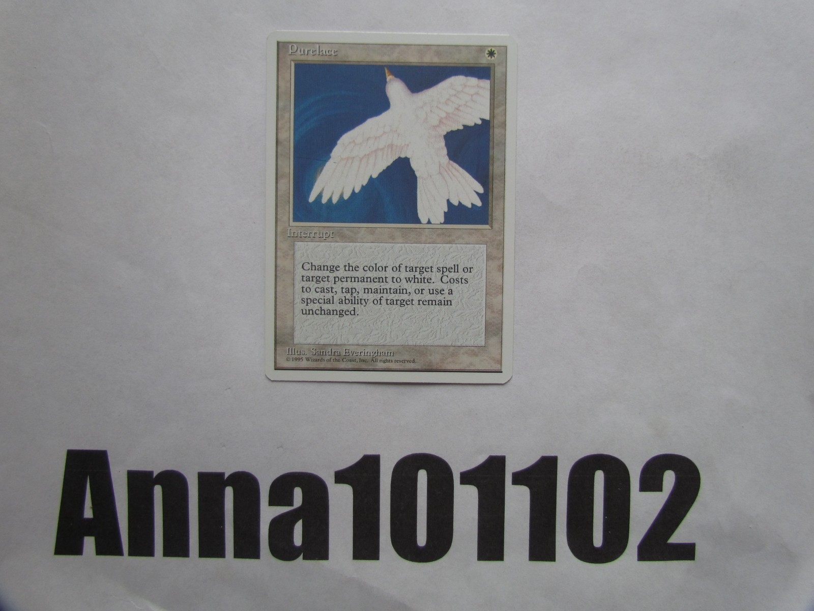 Purelace White Interrupt x1 1x 1 4th Ed Edition 1995 MTG Magic the Gathering