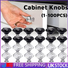 1-100PCS Crystal Glass Door Knobs Diamond Drawer Cabinet Furniture Pull Handle