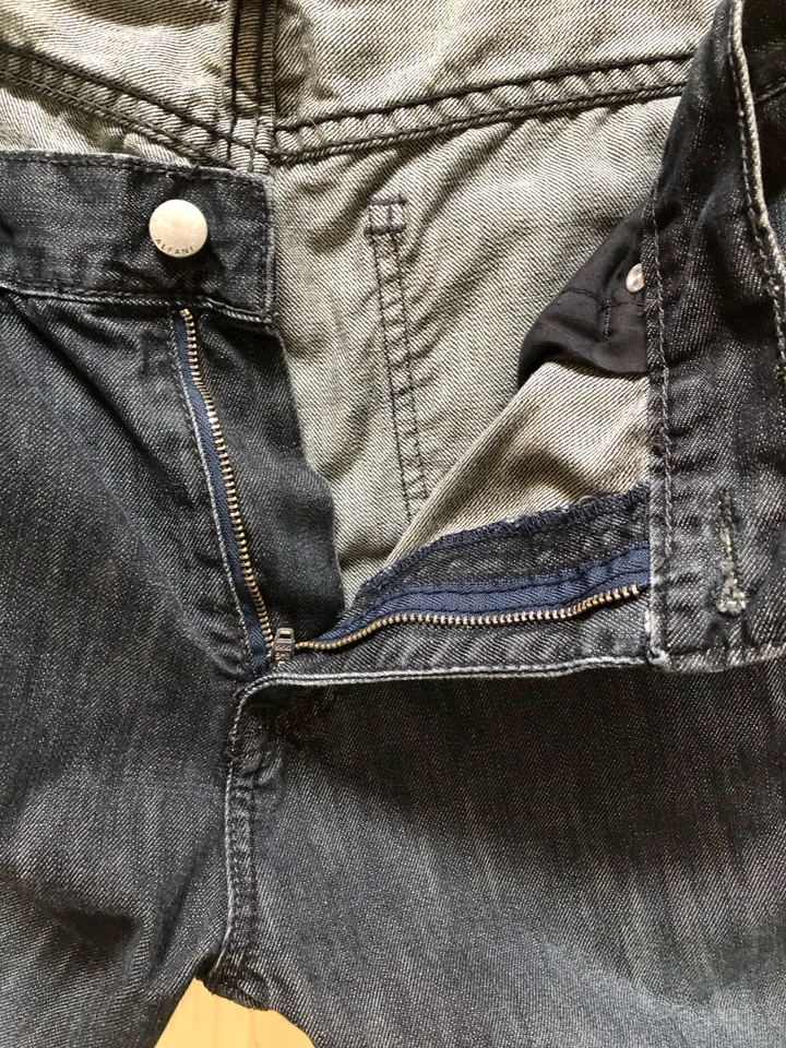 Alfani 牛仔裤男式蓝色深水洗直筒牛仔裤 36 x 32 码 — 第 3/4 张图片