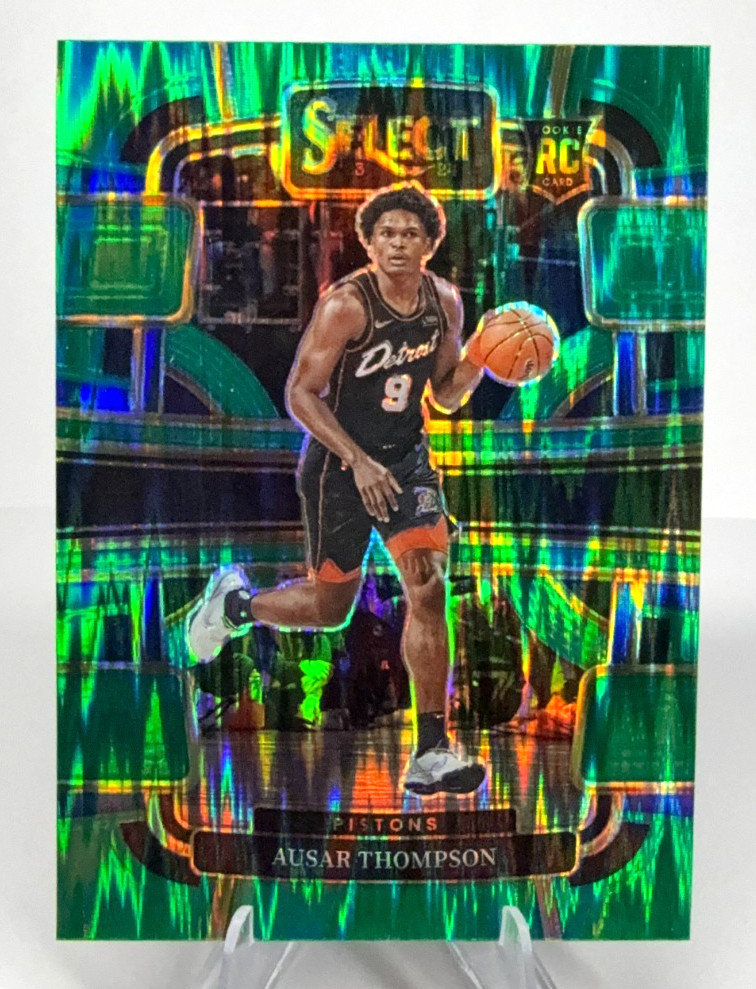2023-24 Panini Select Concourse Ausar Thompson #95 Green Shock Prizm (RC)