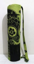 Green Skull Yoga Mat Carrier Bags Hippie Mandala Cotton Bags With Shoulder Strap