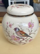 Arthur Wood Bird Jar pattern #5874 c1960s Vintage Ginger Jar Blossom Branch