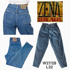 80  S ZENA High-Rise Tapered-Leg Relaxed Fit Vintage Mom Jeans  27/28  waist 