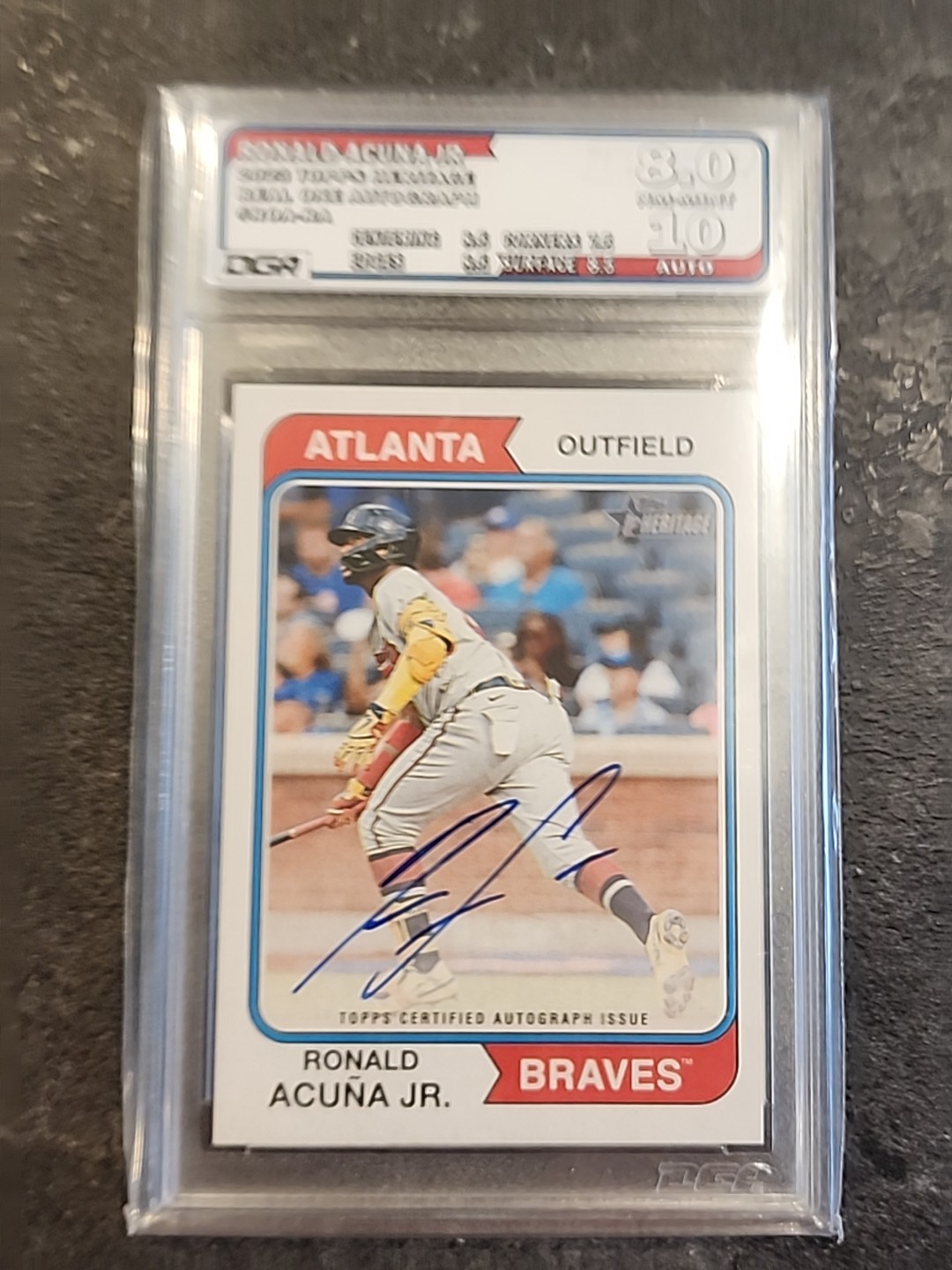 2023 Topps Heritage Ronald Acuna Jr Auto  Real One Autograph ROA-RA BRAVES 🔥🔥