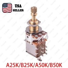 1x 18-Split Brass Long Shaft Pot Push-Push Switch AB/25K/50K For Active Pickup