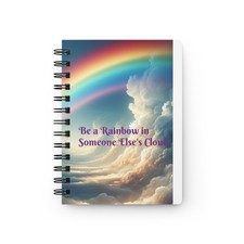 Rainbow Inspiration Journal, Motivational Spiral Notebook, Encouragement Journal