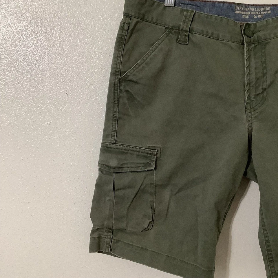 Pantalones Cortos Lucky Brand Unisex Utilidad Gorpcore Informales Verano Militar Caqui 10/30 Foto 2 de 4