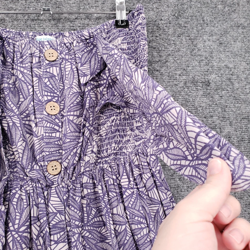 Vestido Blue Island Para Mujer L Grande Púrpura Línea A Maxi Sin Mangas Floral Playa Foto 4 de 4