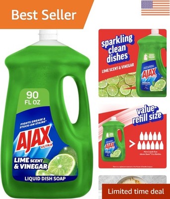 Eco-Friendly 90 Fl Oz Ultra Dish Soap, Sparkling Lime & Vinegar Cleaning Power