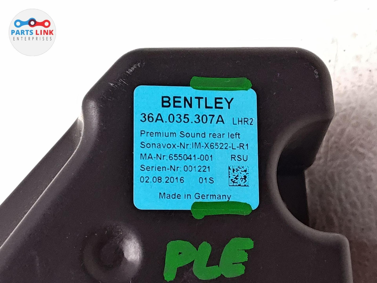 2016-20 BENTLEY BENTAYGA REAR LEFT SPEAKER DOOR SUBWOOFER AUDIO SOUND BOX 636