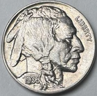 1936 5C Buffalo Nickel