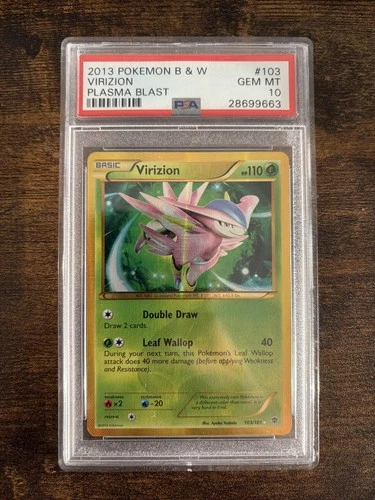 Pokemon Virizion Plasma Blast Holo Secret Rare #103 PSA 10 Gem Mint