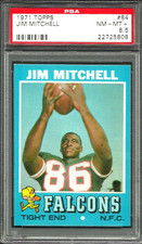1971 Topps POP 1 Football #84 Jim Mitchell RC PSA 8.5 Rookie R Falcons Set Break