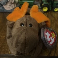 Ret 1993 TY Beanie Baby Chocolate the Moose RARE, 1 Of The Orig 9 No Logo Errors