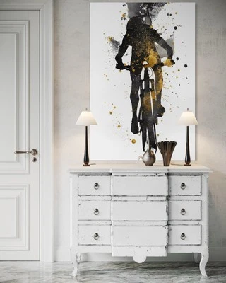 ✅️ LEINWAND BILD BMX MOUNTAIN BIKE FAHRRAD ABSTRAKT POSTER WANDBILD - Bild 1 von 3