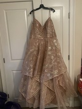 Ellie Wilde Gold Beige Formal Dress Elegant Gown for Special Occasions