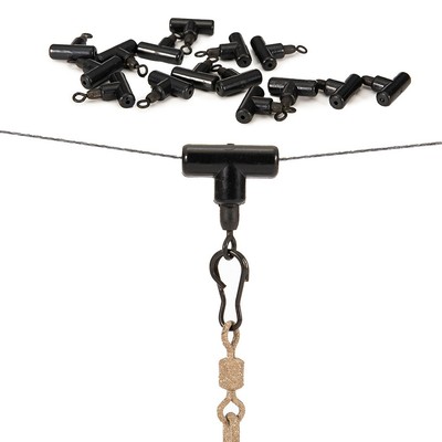 Angeln Wirbel Reißverschlussschieber Rollen Schwarz Swivels Rigs 10/15 Stück