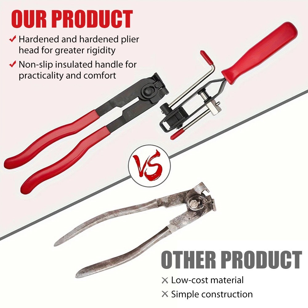14PCS CV Joint Boot Clamp Pliers with CV Boot Clamps Kit Ear Type Banding Tool