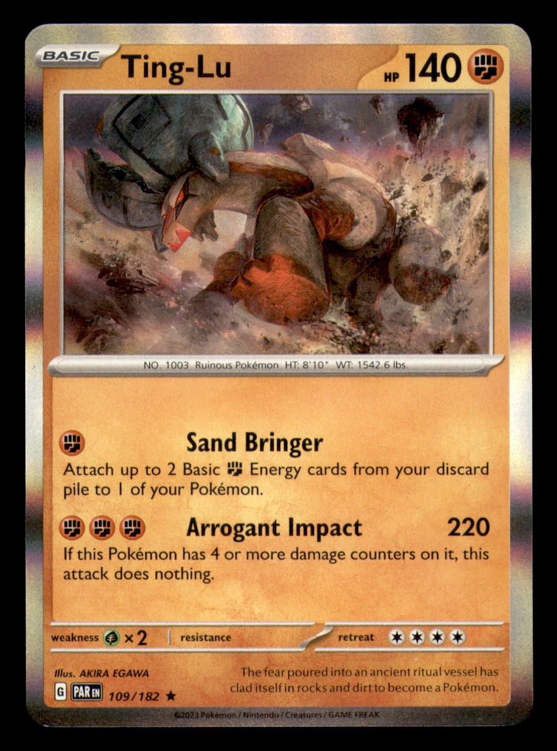 Ting-Lu 109/182 SV04: Paradox Rift Holo NM Pokemon TCG