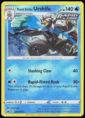 Chilling Reign Rapid Strike Urshifu 044/198 Holo Rare Pokemon Holo NM/M