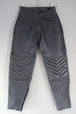 DYNAMIC LEATHERS BLACK COWHIDE BIKER TROUSERS SIZE 14: WAIST 28"/INSIDE LEG 29"