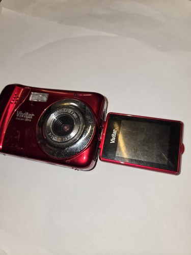 Vivitar ViviCam XX14 Burgundy Slim Digital Camera Flip Screen Parts Repair - Picture 9 of 9