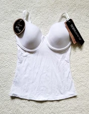 BODY CONTROL 2614 Smooth Shape Wear Shaping Tank Top with Cups White S Small