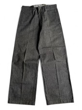 Vintage 1940s 1950s French Work Pants Salt Pepper Made in France size 32 x 29