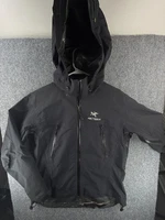 Arc'teryx Beta AR Women Black Jacket Full Zip Large Hooded Gore Tex Pro Shell