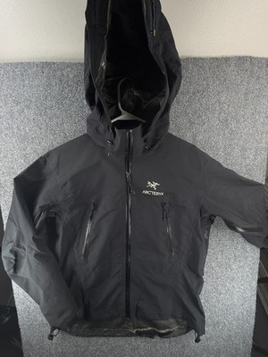 Arc'teryx Beta AR Women Black Jacket Full Zip Large Hooded Gore Tex Pro Shell